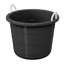 Flexible 17 Gallon Plastic Storage Tub with Rope Handles Multi Purpose Utility