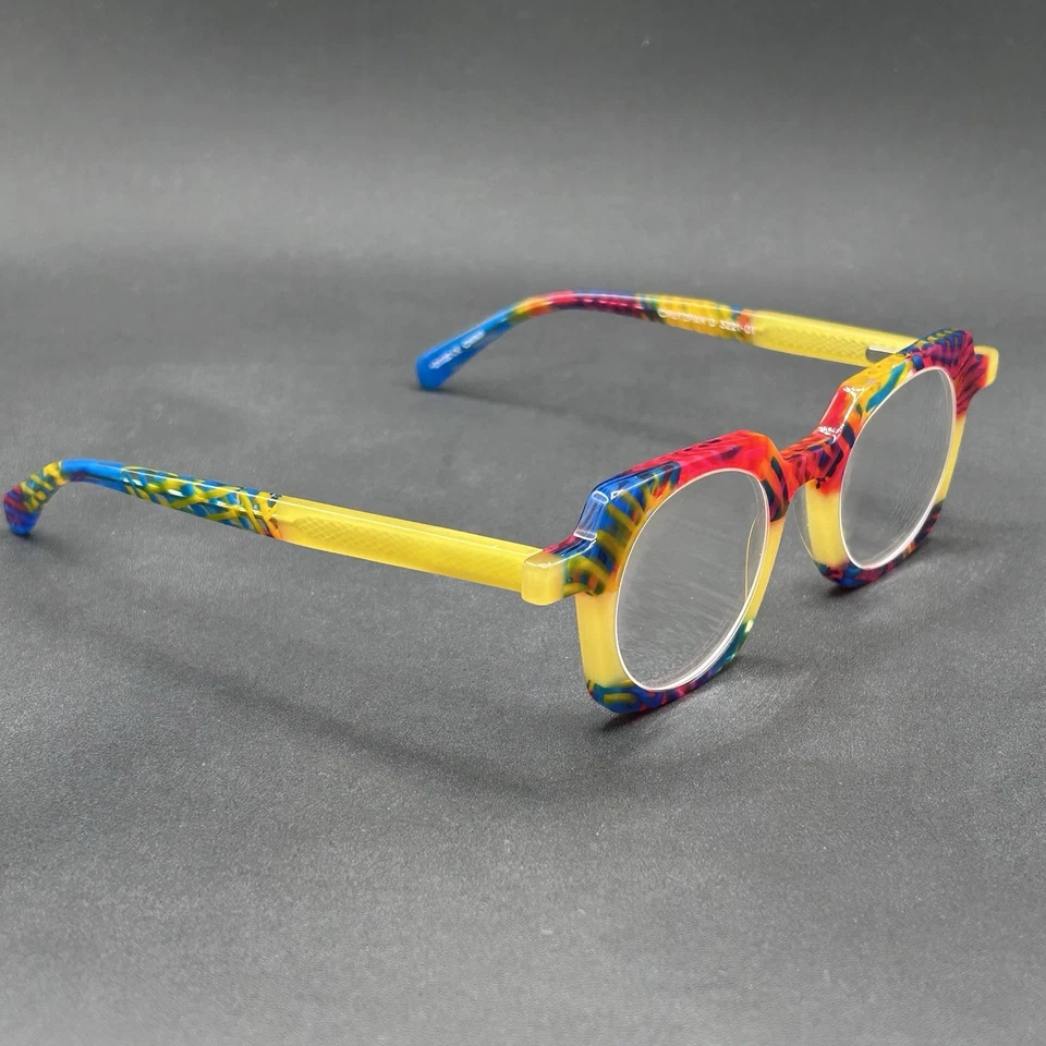 eyebobs Chutzpah'd 3221 (aproximadamente +3,00) Leitores Vermelho Amarelo Azul 42-22 Usado - Imagem 3 de 4