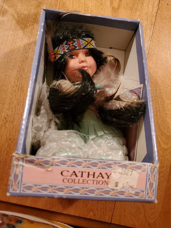 6" Native American/Indian Princess Porcelain Doll, Cathay Collection NIB W Cert