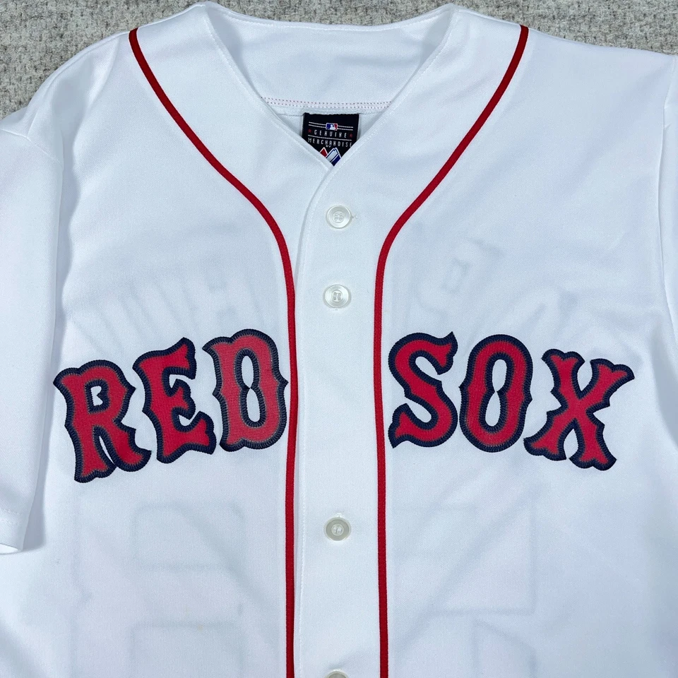 Camiseta de béisbol Boston Red Sox adulto pequeña blanca Jonathan Papelbon majestuosa para hombre Foto 3 de 4