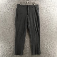 Uniqlo Pants Mens L Gray Stretch Dress Slacks Zip Fly Flat Front Office Wear