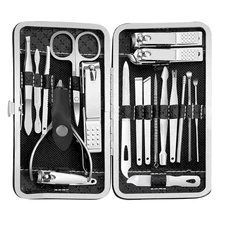 Kroen 19-in-1 Stainless Steel Manicure & Pedicure Set Professional Grooming Kit