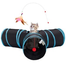 Cat Tunnel 3 Way Toy Long Pop Up Tube Play Rabbit Kitten Puppy Interactive Pet