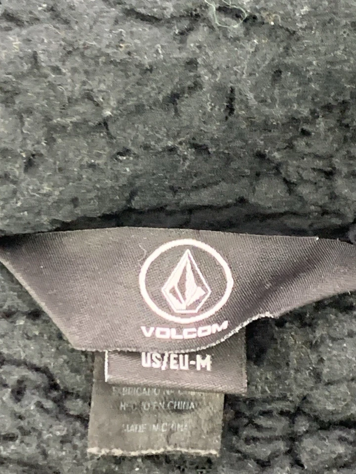Volcom Fleece Lined Mens Hooded Zip Up Black Jacket Size Medium - Image 3 of 4