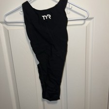 GIRLS PAPER THIN COMPETITION FINA APPROVED TYR SUIT SWIMSUIT 24 SWIMMING BLACK