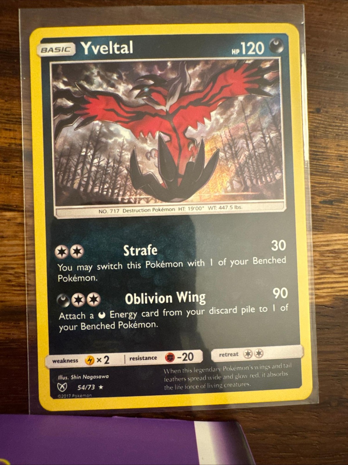 Yveltal 54/73 Holo Rare Shining Legends Pokemon Near Mint