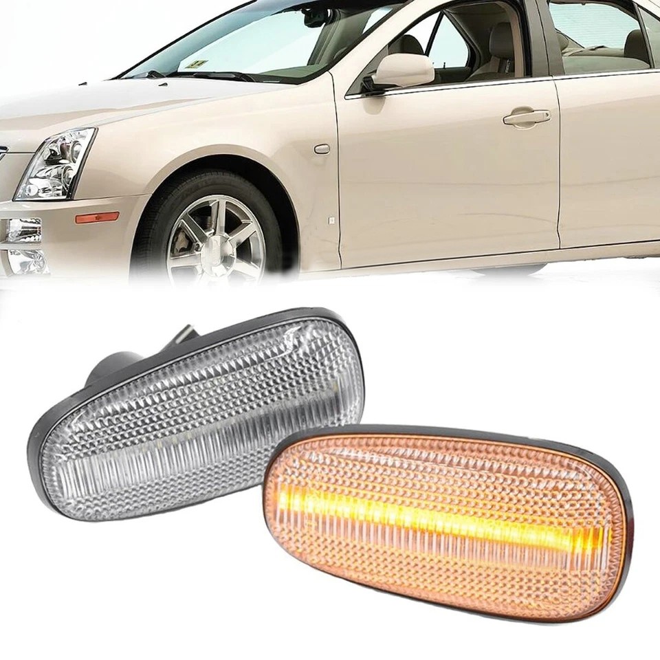 2PCS Front Fender Side Marker Light Turn Signal Lamp For Cadillac
