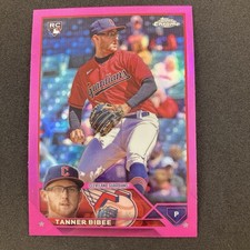 Tanner Bibee 2023 Topps Chrome Update Pink Refractor Rookie #USC114 Guardians