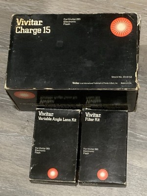 Vivitar 283 Flash Accessory Bundle: Charge 15, Filter & Variable Angle Lens Kit