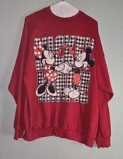 Vtg Mickey Unlimited Sweatshirt XL Mickey Minnie Mouse Jerry Leigh Red USA