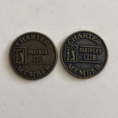 PGA Tour Partners Club Official Member Ball Marker Coin Token Golf Lot Of 2