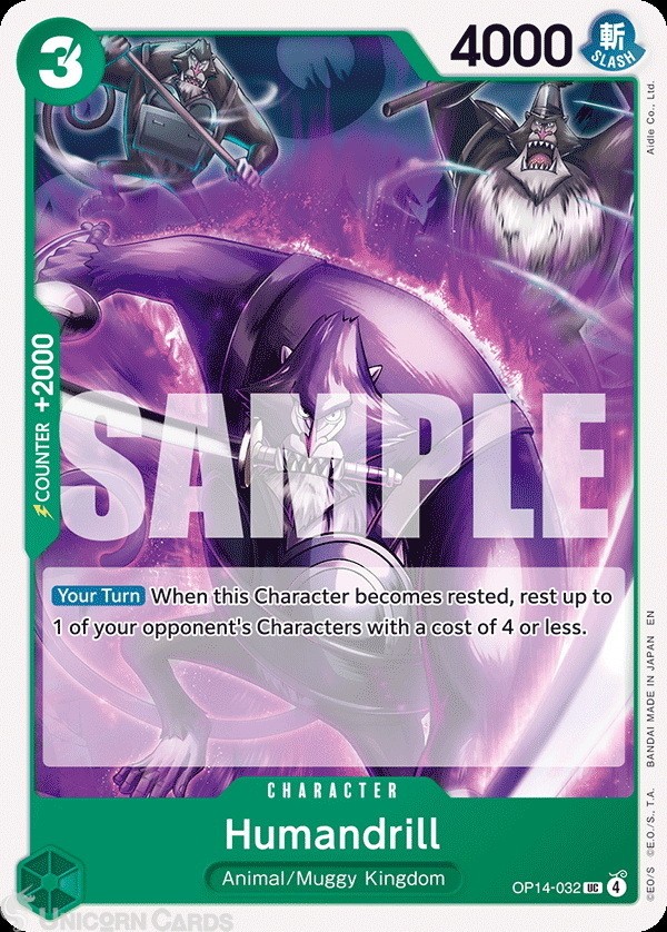OP14-032 Humandrill : Uncommon English One Piece TCG Card : OP14: The Azure Sea'