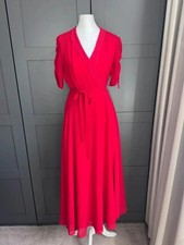 Ralph Lauren Polo red midi maxi wrap dress US4 UK8