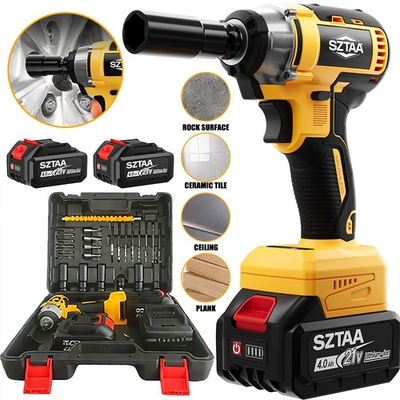#ad SZTAA Cordless Impact Wrench Driver Brushless Impact Driver Wrench Tool Set $99.99