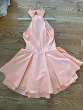 Lulus Women's Dress Mini Small Peach Open Back Sleeveless