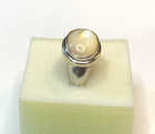 VTG 925 Sterling NF Designer Mother of Pearl Oval Ring Sz 6.5 — photo 6