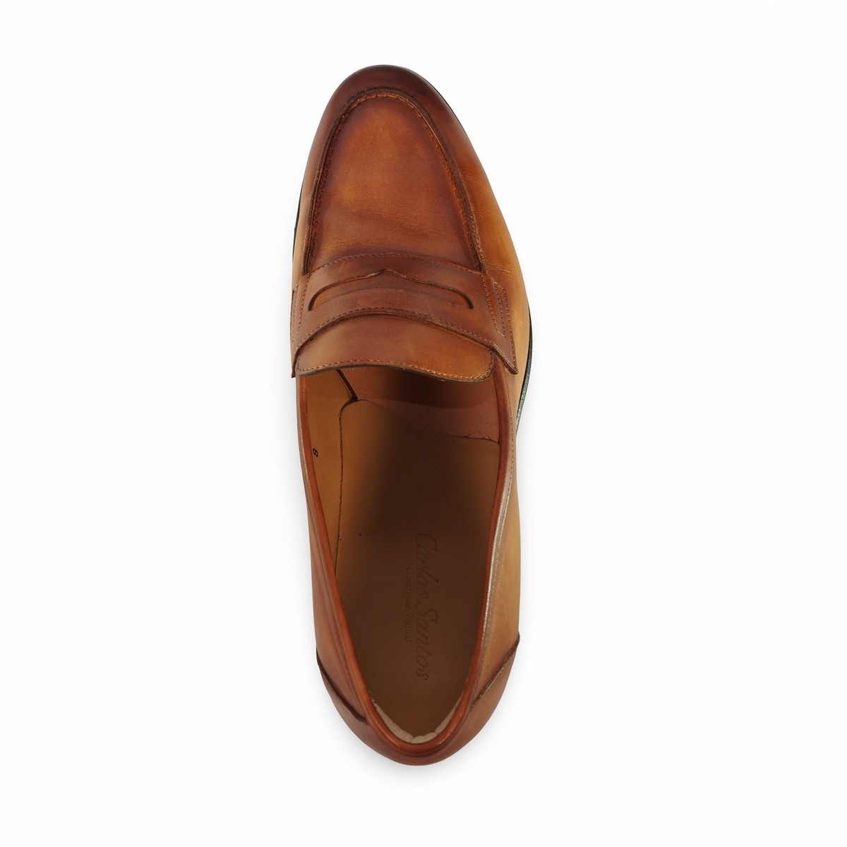 Carlos Santos 9176 Elliot Braga Penny‎ Leather Loafers Men\'s UK 8 US 9 Tan Dress Carlos Santos 9176 Penny Loafers - Patina Service main image 2