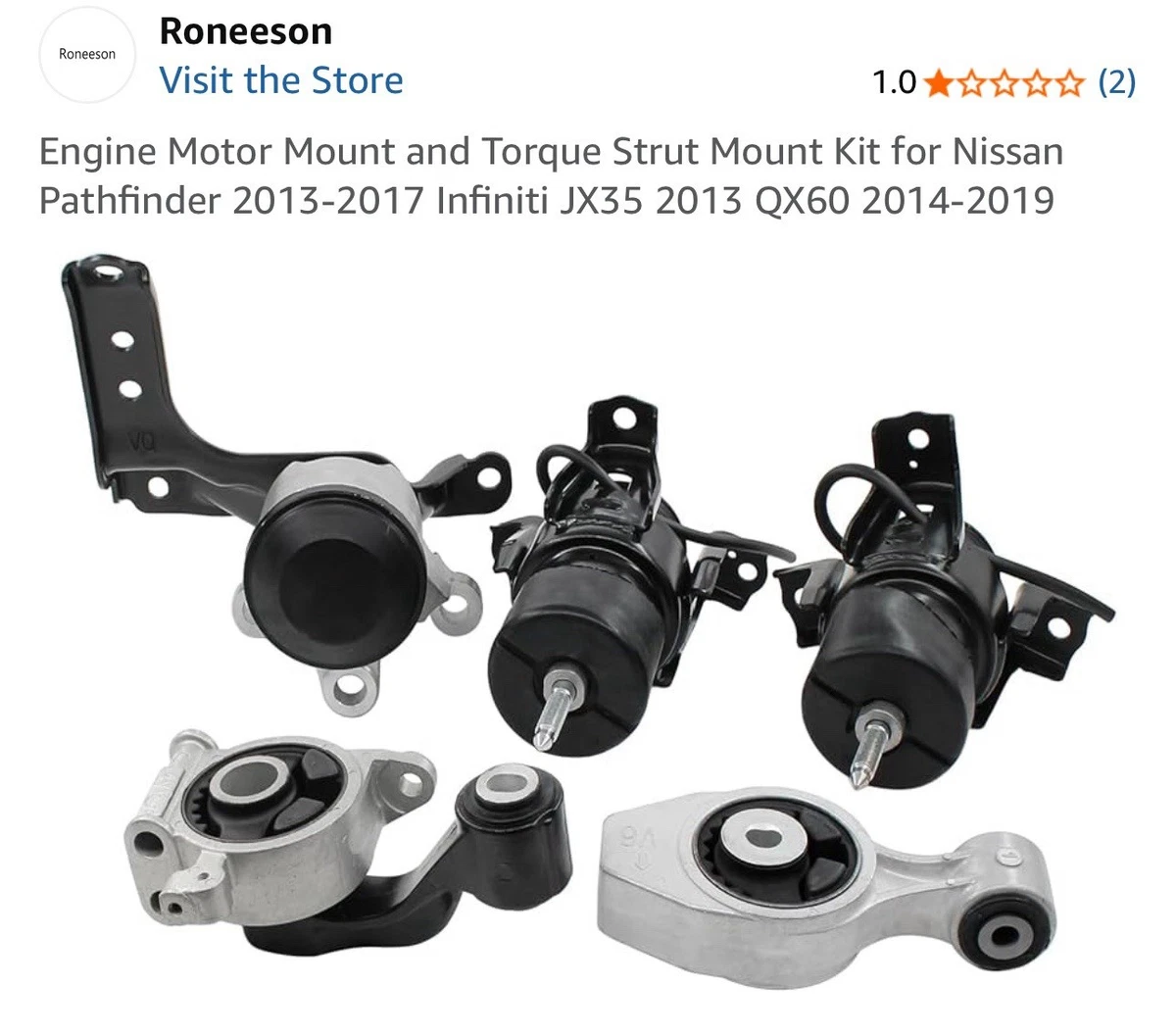 Supporto Motore Compatibile Nissan/Infiniti 3.5L V6: Altima, Murano, QX60 (2013-2024), Sostituisce A7386