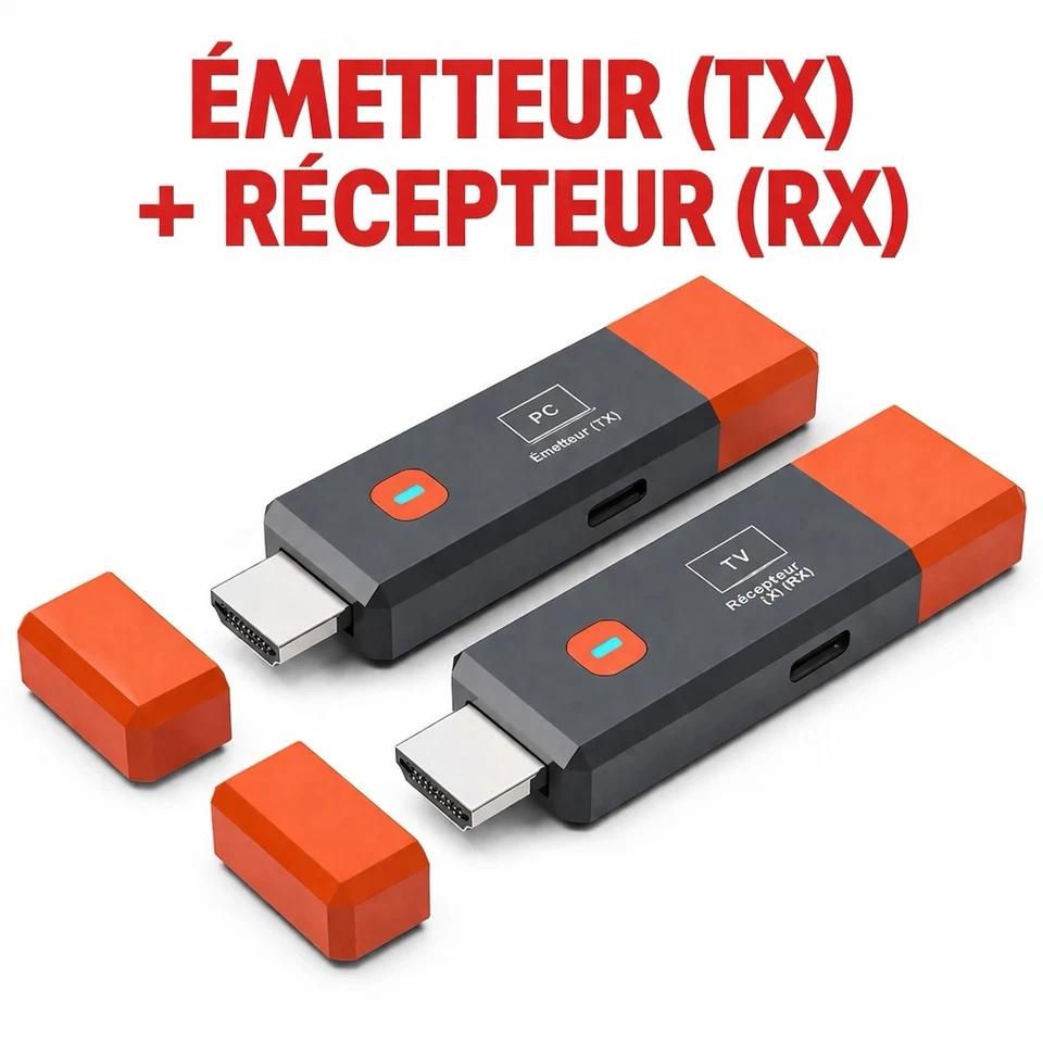 Transmetteur Récepteur HDMI Sans Fil 1080P 50M TX RX Plug & Play TV PC Projectio - Photo 1/4