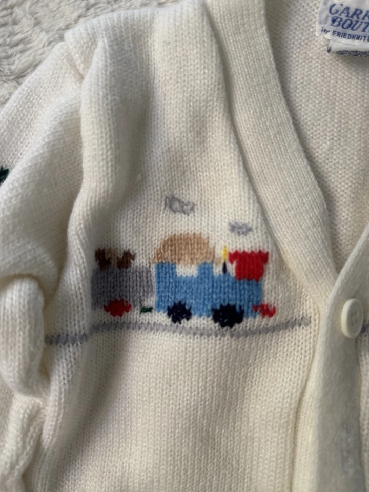 Suéter Blanco Vintage Con Aviones Bordados De Carriage Boutique 12 M Foto 2 de 4