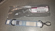Thirty-One Hang It Up Key Fob Blue Tan Ring/clip Wristlet NEW Retired Pattern