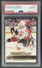 2014-15 Upper Deck Johnny Gaudreau Young Guns UD CANVAS ROOKIE PSA 10 #C96
