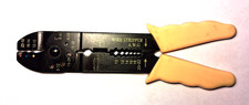FOUR WAY WIRE CRIMPER / STRIPPER / CUTTER TOOL - YELLOW HANDLE