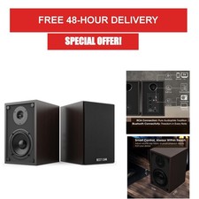 BESTISAN Bluetooth Bookshelf Turntable Speakers with RCA Input