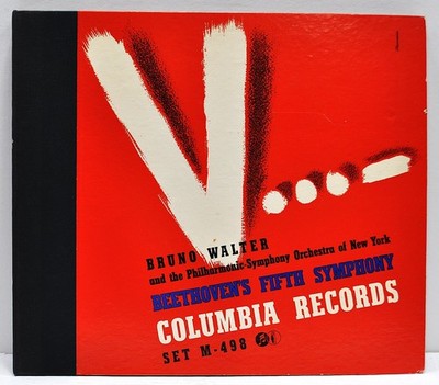 BRUNO WALTER ''Beethoven's Fifth Symphony'' 4 Disc Album  78RPM 12'' Columbia M-498