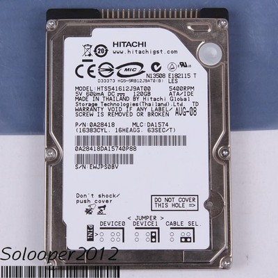    120   HDD 2.5'' 8 MB 5400   HTS541612J9AT00 IDE Hard Disk #vn