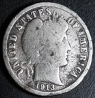 1913-S BARBER LIBERTY DIME - BETTER DATE!