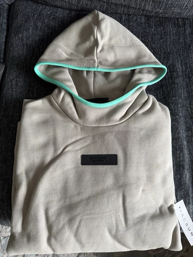 Felpa con cappuccio Essentials Fear Of God foca teal trim taglia M