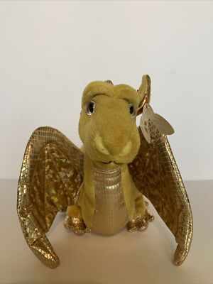 TY RARE HTF TEMPEST Gold Dragon RETIRED Borders Exclusive 19