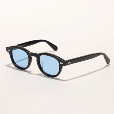 Occhiale Tipo Moscot Lenti Azzurre, Medium 46 Nero