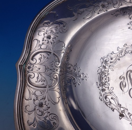 Dominick and Haff Sterling Silver Compote Engraved Flowers 1910 #2896 (#6932) - Picture 6 of 12