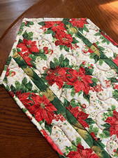Handcrafted-Quilted Table Runner-Christmas -Poinsettias-NEW 2024 Other Floral