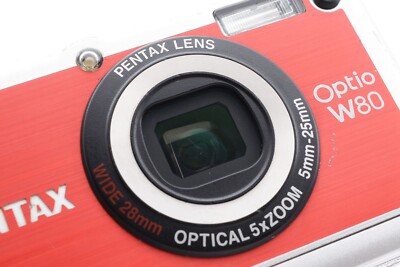 EXC+5》Pentax OPTIO W80 Red Waterproof Digital Camera With SD Card