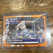2023 Topps Big League Electric Orange Auto RC Card of Bubba Thompson - Rangers