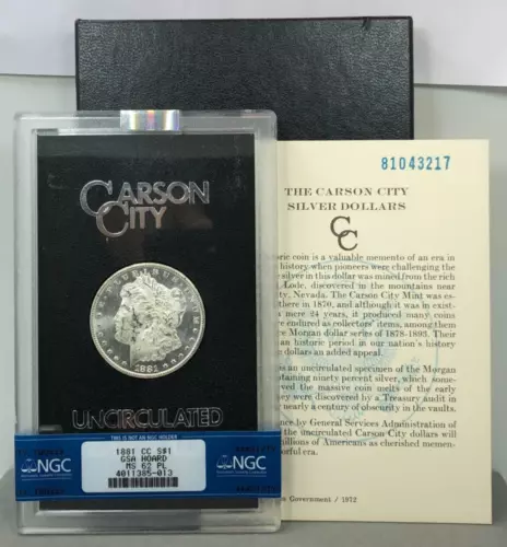1881-CC $1 Morgan Silver Dollar Carson City NGC MS62 PL ~ GSA HOARD ~ PROOF LIKE
