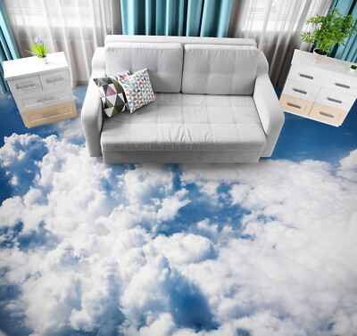 3D Sky White Cloud 12221NA Floor WallPaper Murals Wall Print Decal Fay