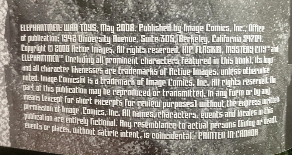 ELEPHANTMEN WAR TOYS Vol 1 NO SURRENDER PBK Graphic Novel Richard Starkings 2008 Foto 4 de 4