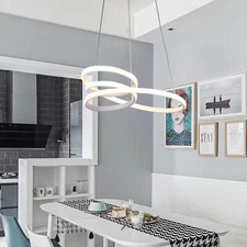 Modern LED Acrylic Ceiling Lamp Creative Curved Linear Chandelier Pendant Light