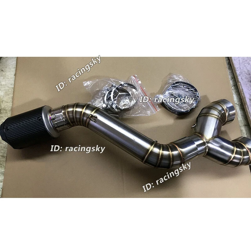 Sistema de escape negro tubo de enlace silenciador sistema de escape deslizable para BMW S1000RR S1000R 2010-2014 Foto 4 de 4