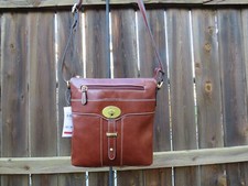 Giani Bernini Turnlock Glazed Crossbody Tobacco - New