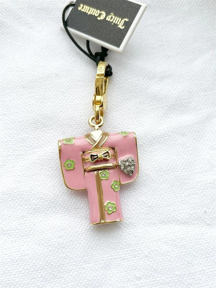 Juicy Couture розовый эмали японский Pave кимоно браслет подвеска очень редкая новый - Изображение 2 из 4