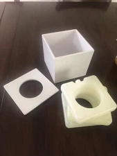 CAL-MIL White Melamine Ice Housing Cooler Jar w/ Lid 4 freezer inserts/rings 