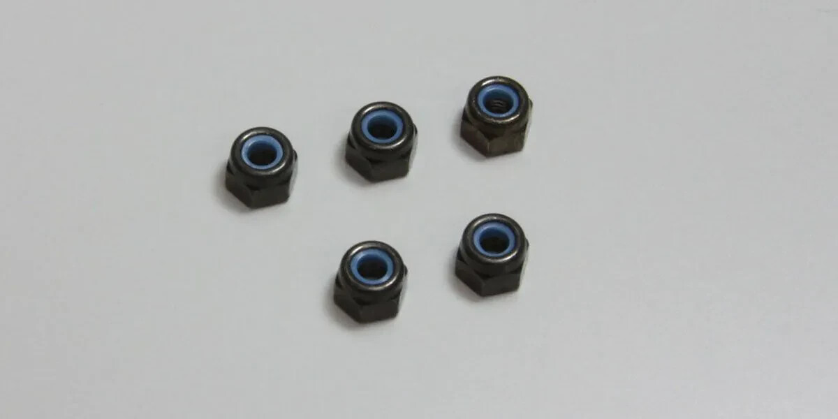 KYOSHO NYLON LOCK NUTS, M3 X 4.3MM (5) 1-N3043N