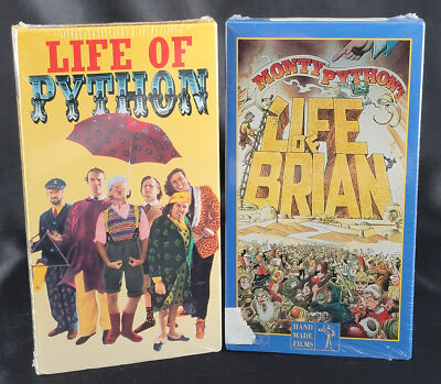 VHS Cassette Monty Python's Life of Brian & Life of Python Lot x2 Vintage NEW
