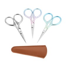 Small Facial Hair Scissor Mustache Nose Trimming Beauty Grooming Kit 3 Color