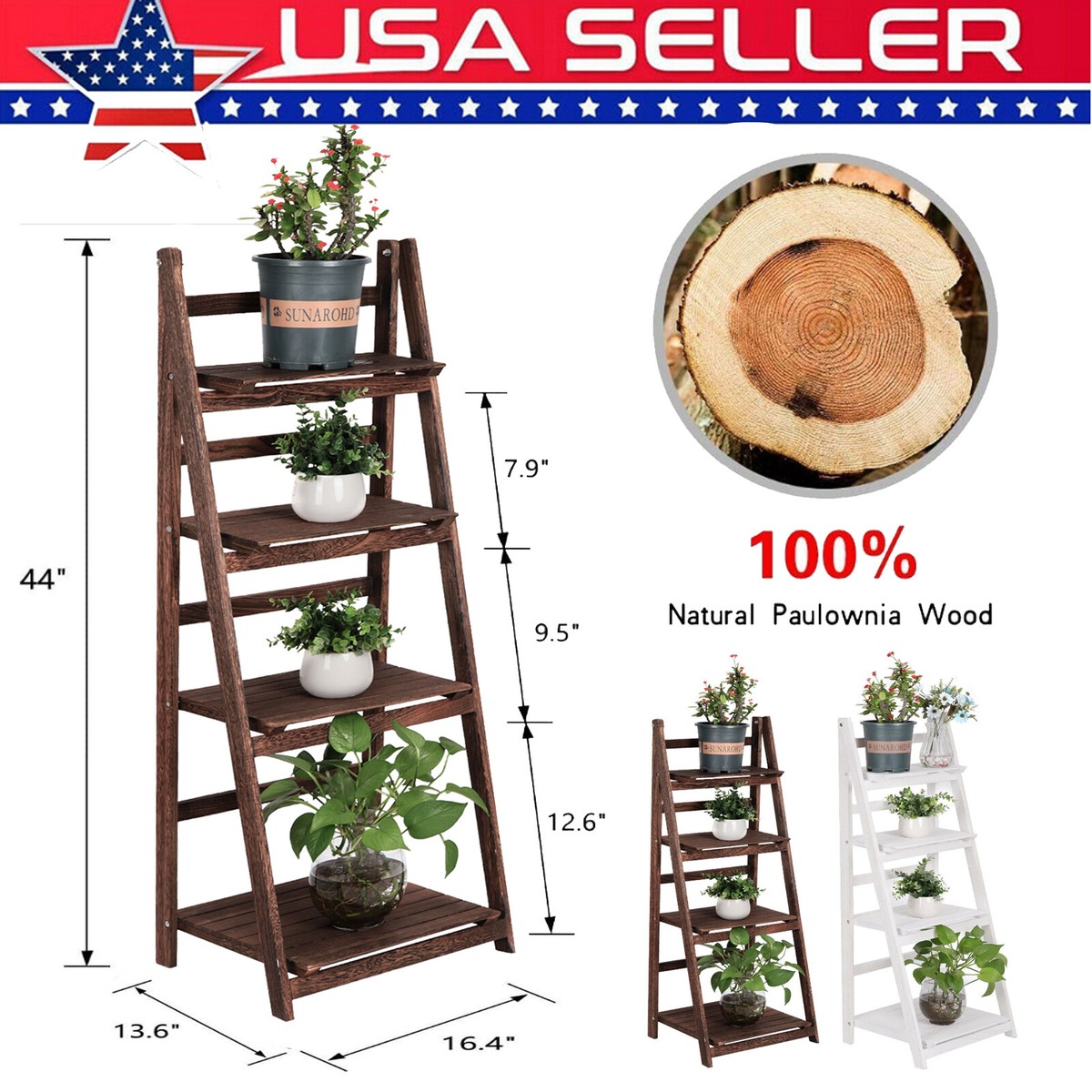 Portafiori Alto 4 Gradini In Metallo Per Piante Erette